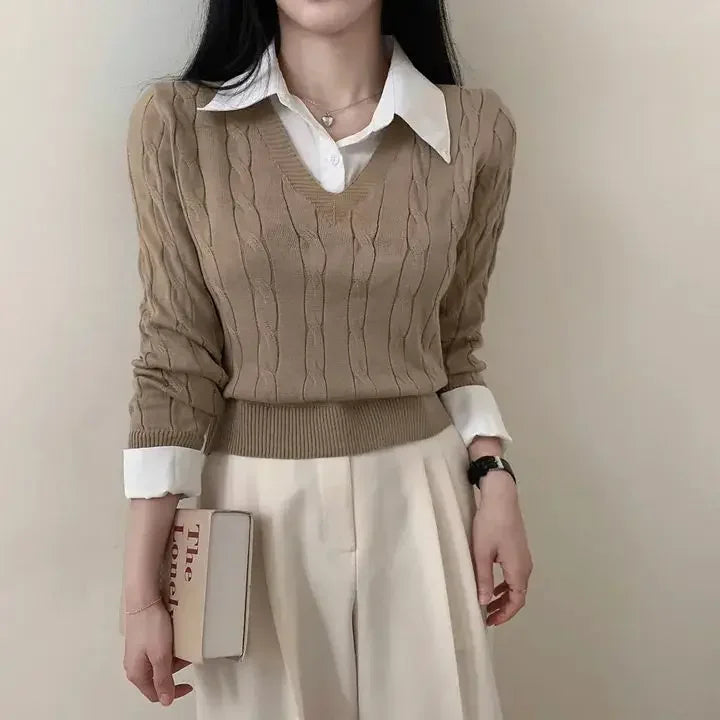 Winter V-Neck Sweater Women
